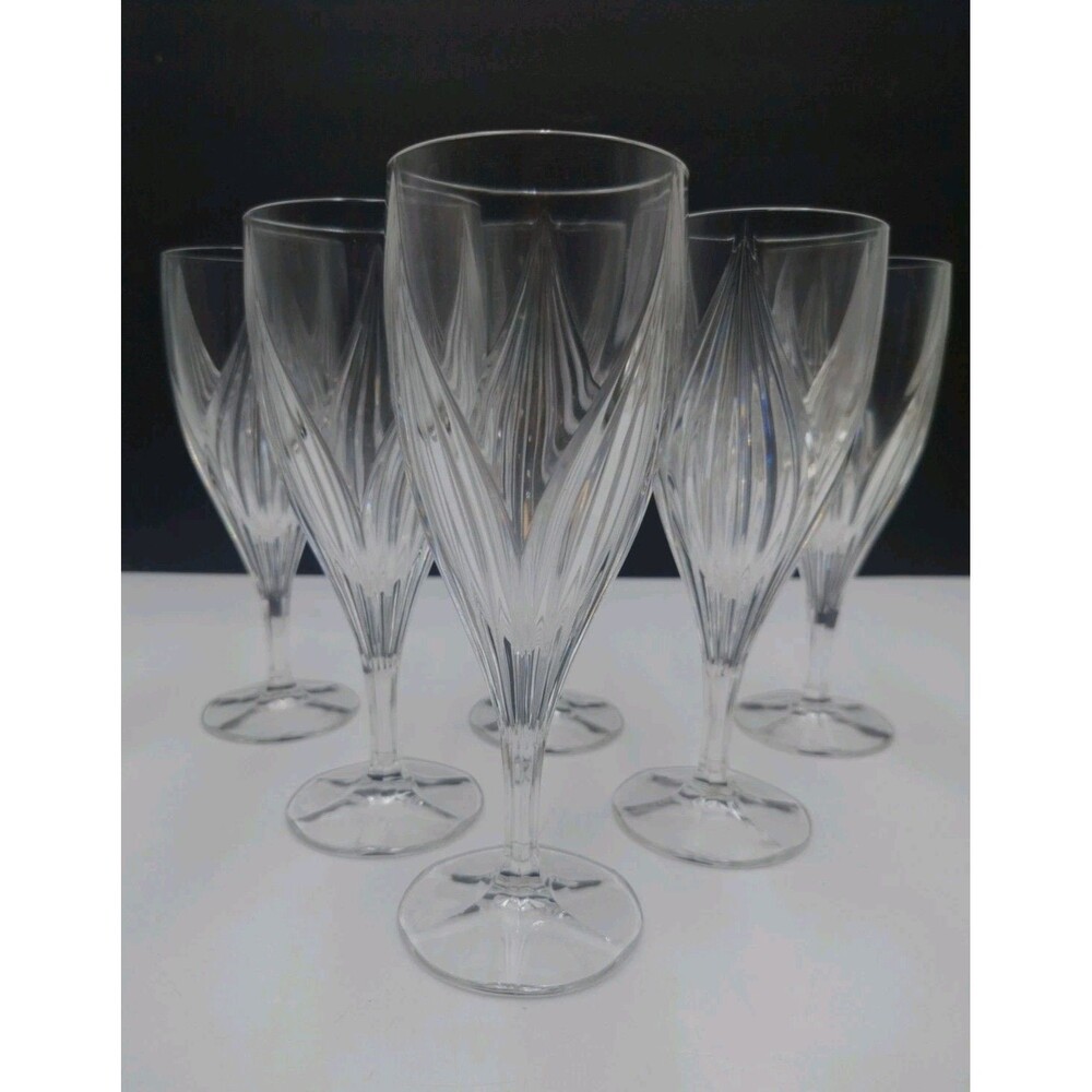 Gorham Crystal Primrose Water Drinks Iced tea Goblets 8.5" Set of 6